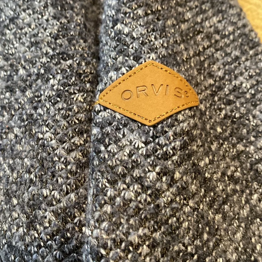 ~Orvis~ Blue 1/4 Zip Plush Lined Interior Pullover
